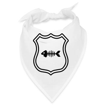 Fisch Wappen Knochen Gräte - Bandana - Weiß - Vorne