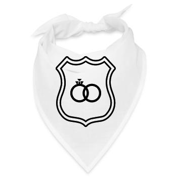 Eheringe Ring Wappen Hochzeit - Bandana - Weiß - Vorne