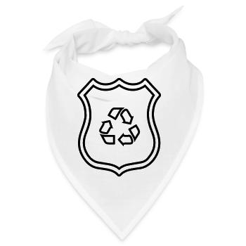 Recycling Wappen - Bandana - Weiß - Vorne