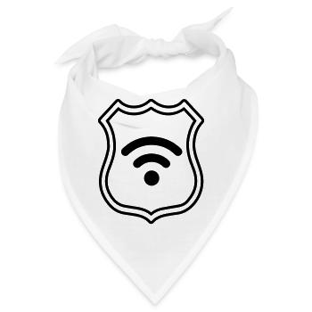 Wlan Internet Wappen - Bandana - Weiß - Vorne