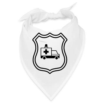 Krankenwagen Wappen Ambulance - Bandana - Weiß - Vorne