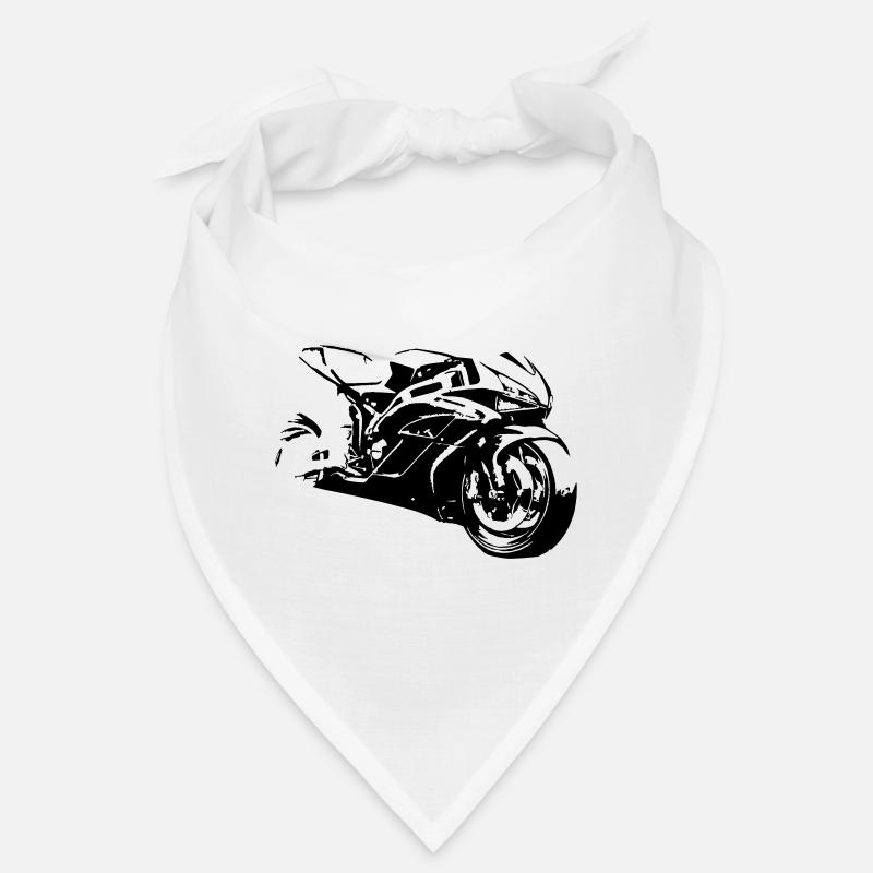 Moto course - Bandana - blanc