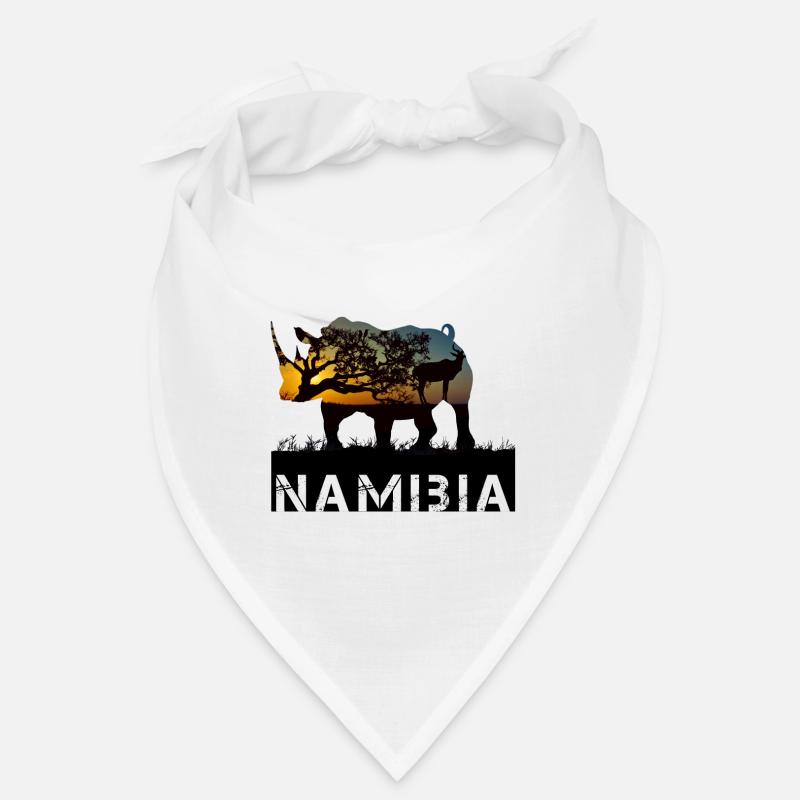 Namibia Rhinocéros - Bandana - blanc