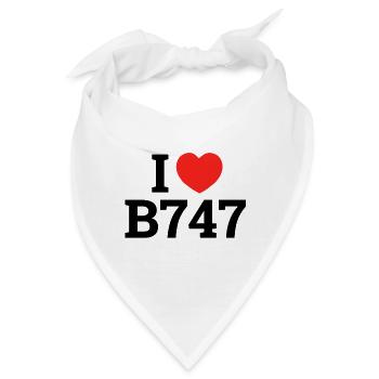 I love B747 - Bandana - Weiß - Vorne