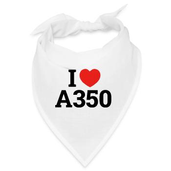 I love A350 - Bandana - Weiß - Vorne
