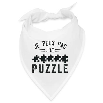 Ich kann kein Puzzle haben| Rätsel - Bandana - Weiß - Vorne