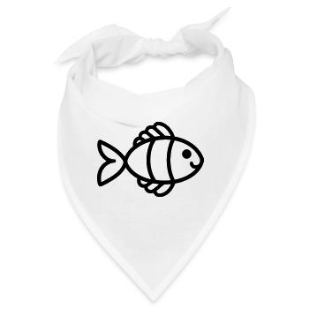 Fisch - Bandana - Weiß - Vorne