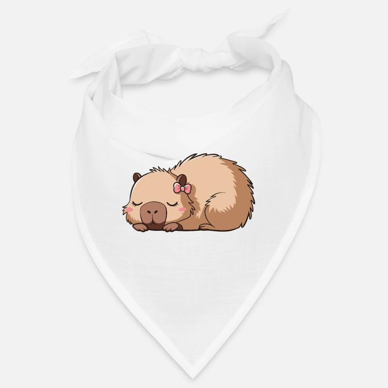 Süßes Capybara Rosa Schleife Capybara - Bandana - Weiß