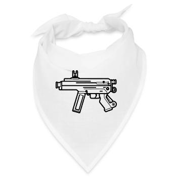Maschinenpistole - Bandana - Weiß - Vorne