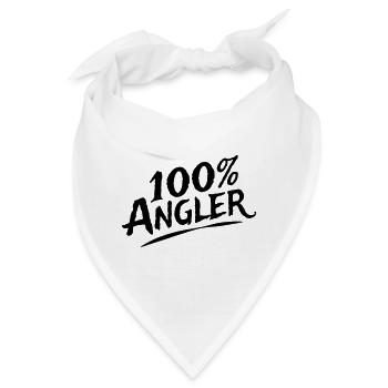 100 Prozent Angler - Angeln, Anglershirt - Bandana - Weiß - Vorne