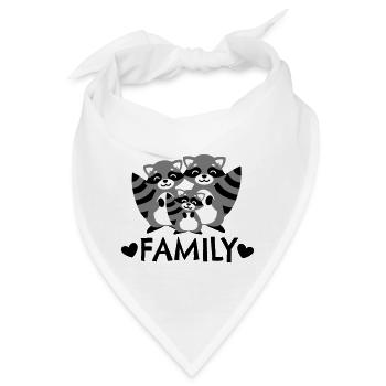 Raccoon family Waschbär Familie We are family - Bandana - Weiß - Vorne