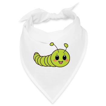 Raupen Insektenliebe Kleine Raupe - Bandana - Weiß - Vorne