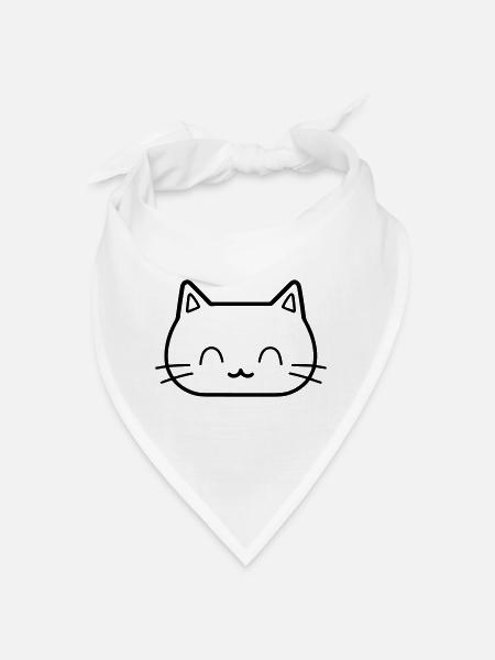 cat - Bandana - white - Front