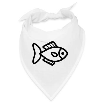 Fisch - Bandana - Weiß - Vorne