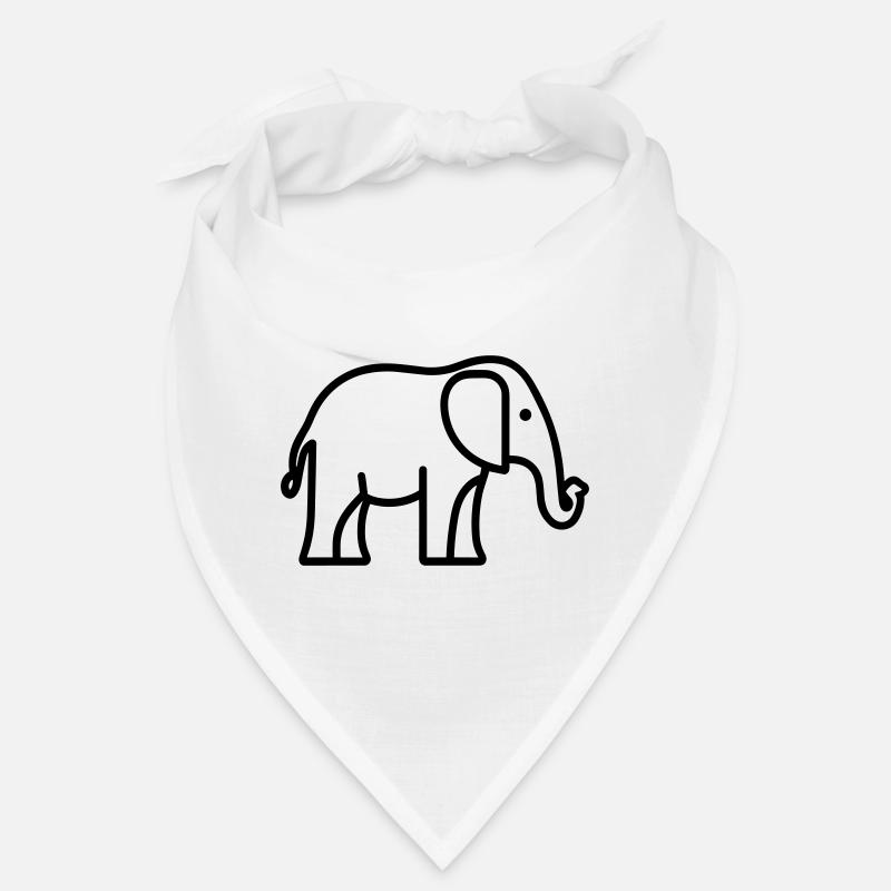 Elefant - Bandana - Weiß