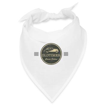 Oldtimer Auto - Bandana - Weiß - Vorne