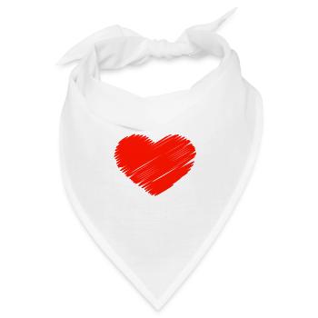 Liebe Herz - Bandana - Weiß - Vorne