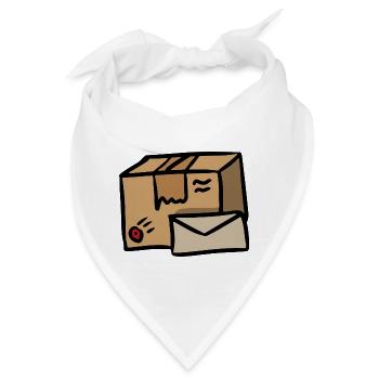 Versand Post Lieferung Symbol Paket Bote - Bandana - Weiß - Vorne
