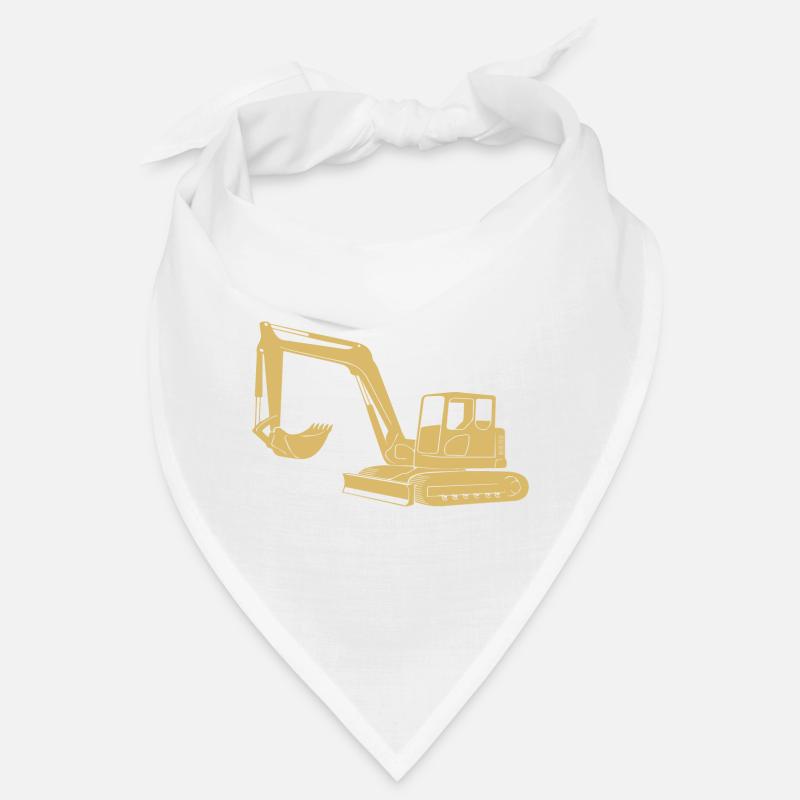 Excavator Driver Silhouette - Construction Equipment Operator Bandana