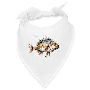 Fischfang Ästhetik Hobby Angeln und Fischen Fisch - Bandana - Weiß - Vorne