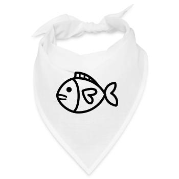 Fisch - Bandana - Weiß - Vorne
