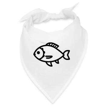 Fisch - Bandana - Weiß - Vorne