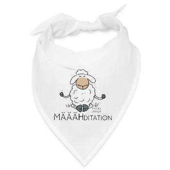 Schaf - Wortspiel - Meditation - Bandana - Weiß - Vorne