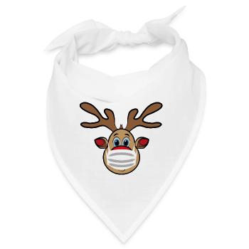 Ugly Xmas Rudi Reindeer mit Maske - Bandana - Weiß - Vorne