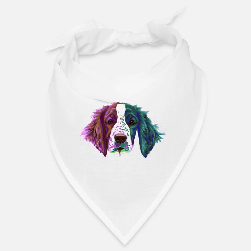 Splash Welsh Springer Spaniel chien - Bandana - blanc