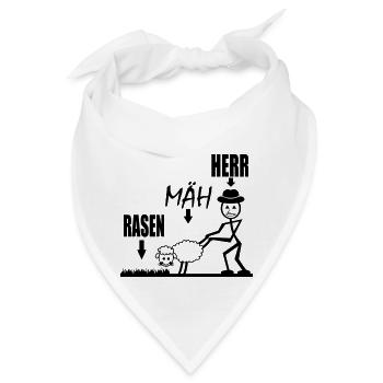 Hobbygärtner mäht Rasen Rasen Mäh Herr Rasenmäher - Bandana - Weiß - Vorne