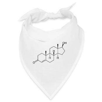 Testosteron Strukturformel - schwarz - Bandana - Weiß - Vorne