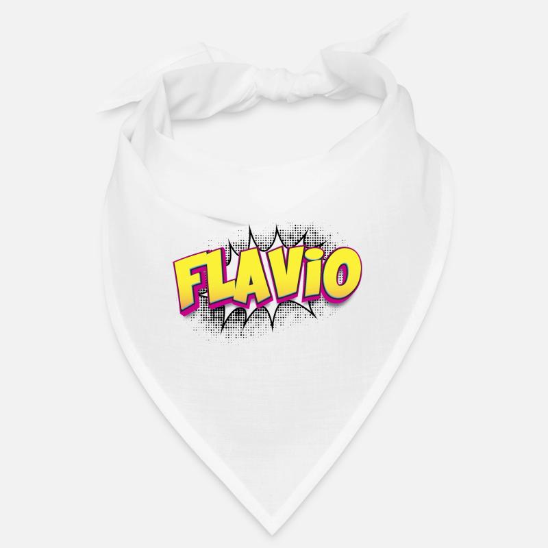 Flavio benutzerdefinierter Name Comic-Stil Pop-Art, Bandana