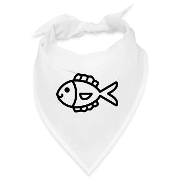 Fisch - Bandana - Weiß - Vorne