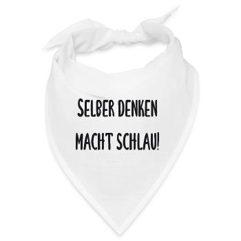Lehrer - Selber denken macht schlau - Bandana - Weiß - Vorne