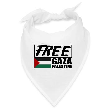 Free Gaza, Free Palestine, Save Gaza, Palestina - Bandana - Weiß - Vorne