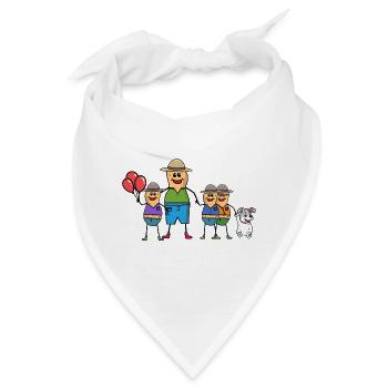 Vater Sohn Familie Kinder Erdnüsse Alleinerziehend - Bandana - Weiß - Vorne