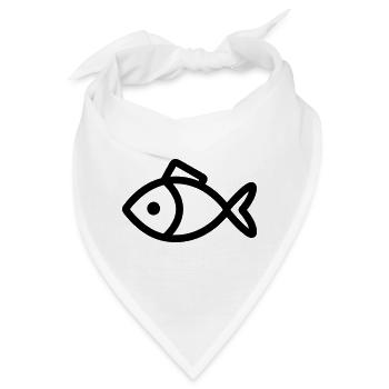 Fisch - Bandana - Weiß - Vorne