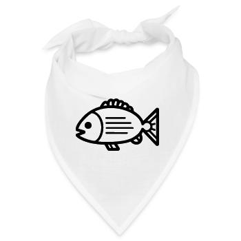 Fisch - Bandana - Weiß - Vorne