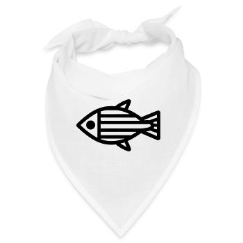 Fisch - Bandana - Weiß - Vorne