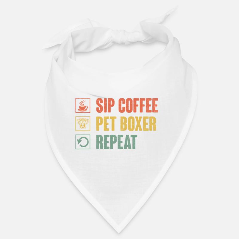 Siroter Café Pet Boxer Répéter Caffeine Lover Dog Bandana