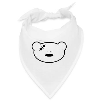 Lustiger Teddybär mit Narbe - Bandana - Weiß - Vorne