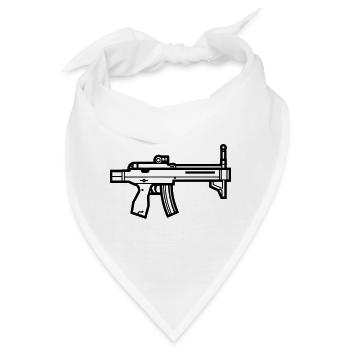 Maschinenpistole - Bandana - Weiß - Vorne