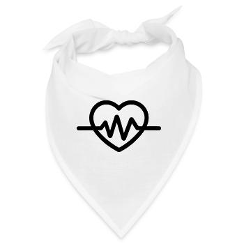 Herzschlag - Bandana - Weiß - Vorne