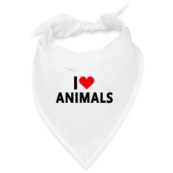 Tiere - Ich liebe Tiere - Bandana - Weiß - Vorne