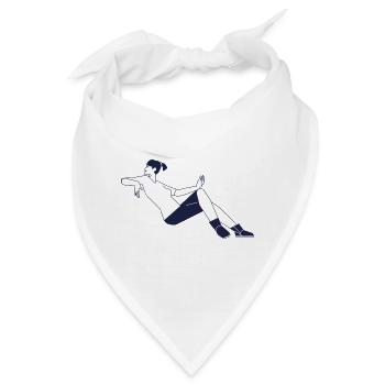 Urban Line - woman sitting and relaxing - Bandana - Weiß - Vorne