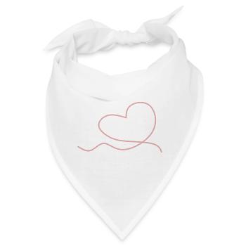 Herz Linie Herzen Geschwungen Selber Gestalten - Bandana - Weiß - Vorne