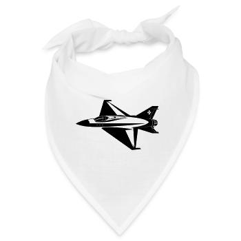 Kampfjet - Bandana - Weiß - Vorne