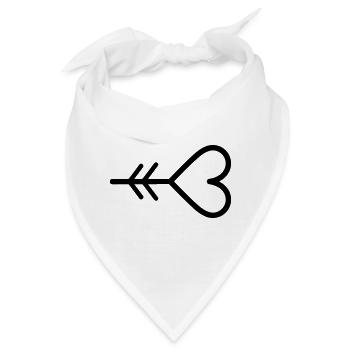 Herz-Pfeil - Bandana - Weiß - Vorne