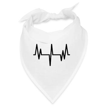 Puls, Herzschlag - Bandana - Weiß - Vorne