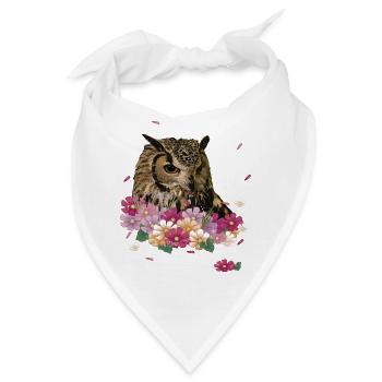 Königliche Eule - Bandana - Weiß - Vorne